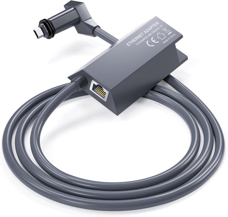 fonken Starlink Ethernet Adapter for Rectangular Satellite Internet V2, Starlink Adapter Ethernet Gen 2 for Wired External Network Fast & Stable Connection Star-Link Standard Actuated Gen 2 - Image 1